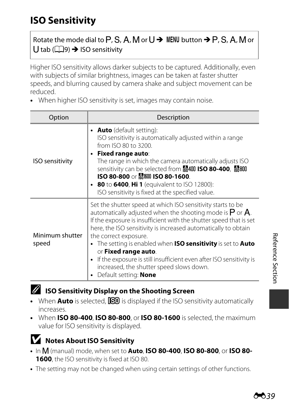 Iso sensitivity | Nikon P340 User Manual | Page 163 / 240
