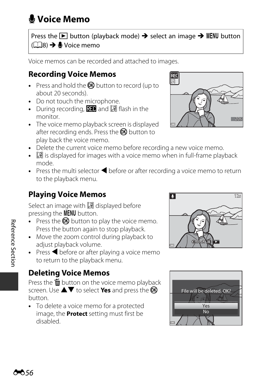 Voice memo | Nikon P340 User Manual | Page 180 / 240