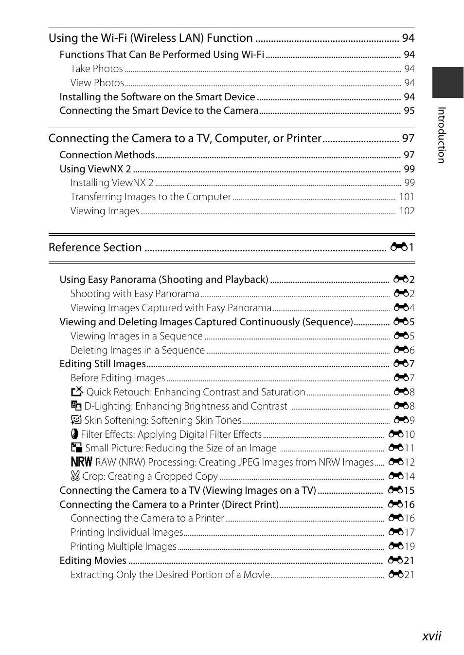 Xvii | Nikon P340 User Manual | Page 19 / 240