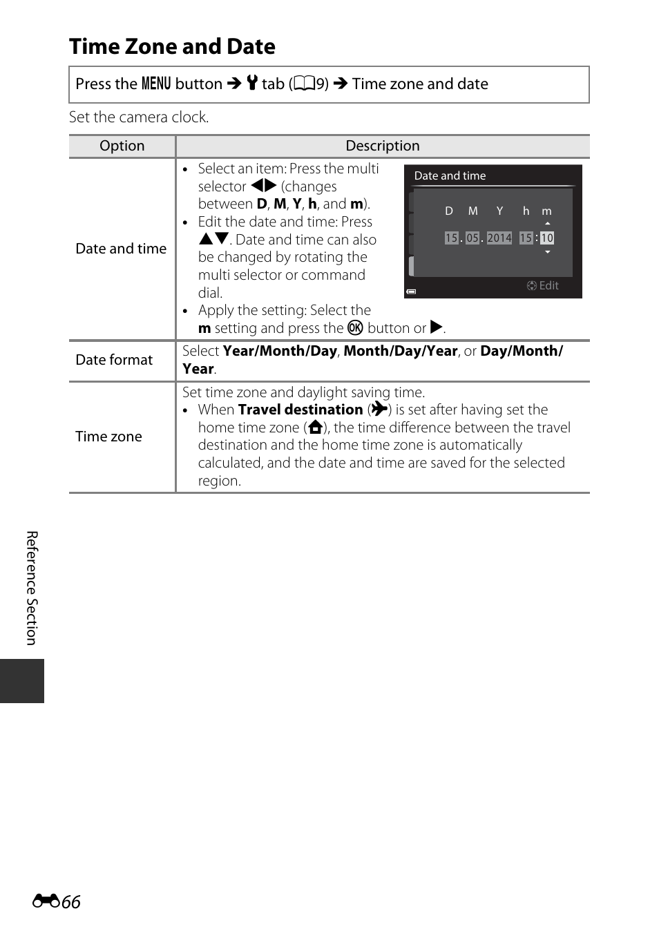 Time zone and date | Nikon P340 User Manual | Page 190 / 240