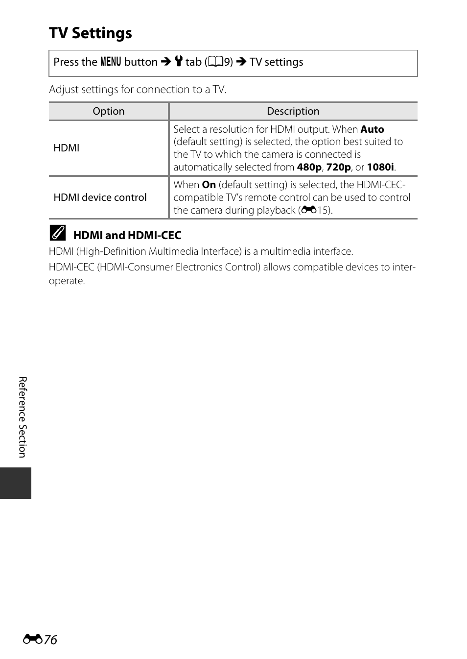 Tv settings | Nikon P340 User Manual | Page 200 / 240