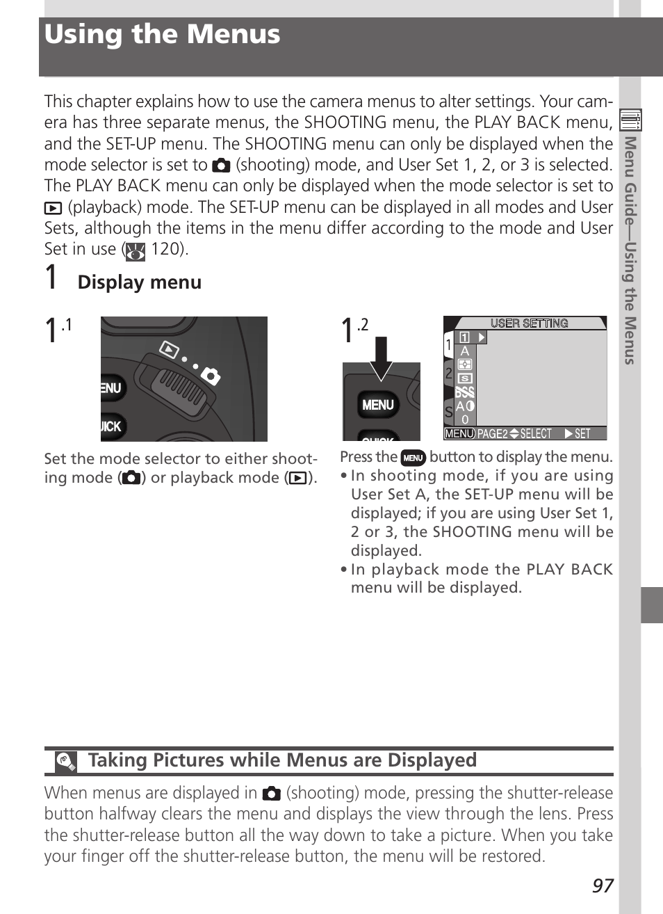 Using the menus | Nikon 5700 User Manual | Page 109 / 192