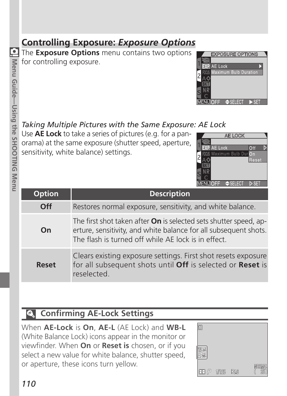 Controlling exposure: exposure options | Nikon 5700 User Manual | Page 122 / 192