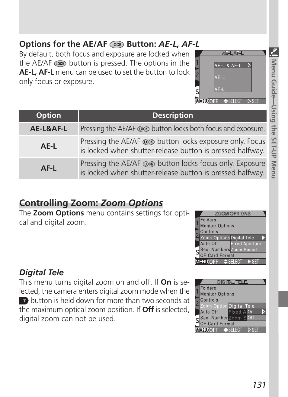 Controlling zoom: zoom options | Nikon 5700 User Manual | Page 143 / 192