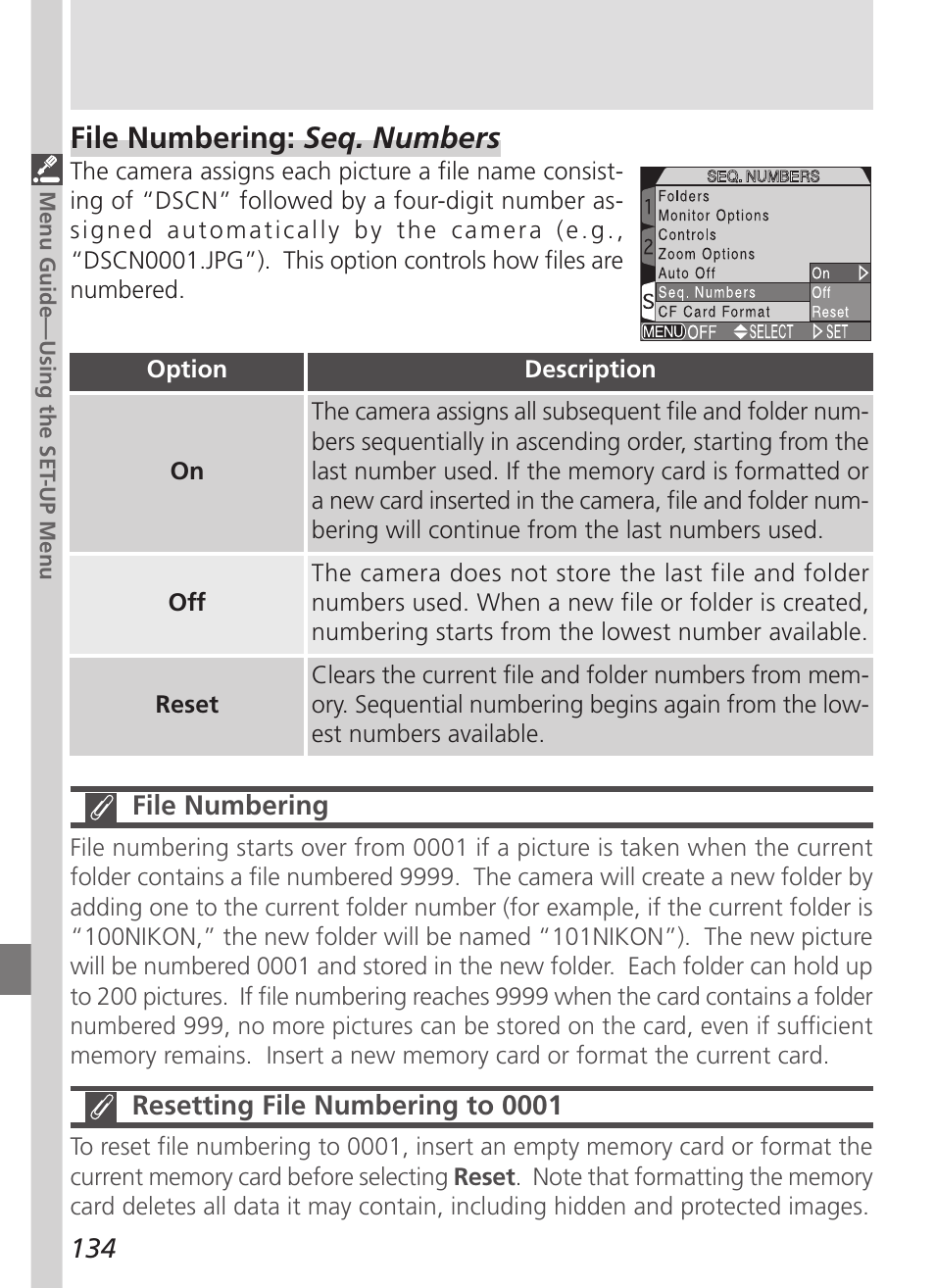 File numbering: seq. numbers | Nikon 5700 User Manual | Page 146 / 192