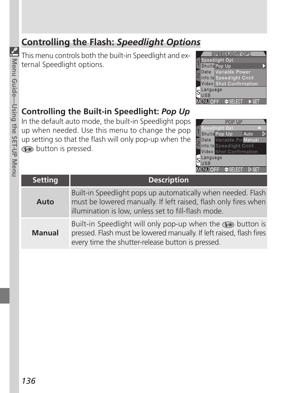 Controlling the flash: speedlight options | Nikon 5700 User Manual | Page 148 / 192