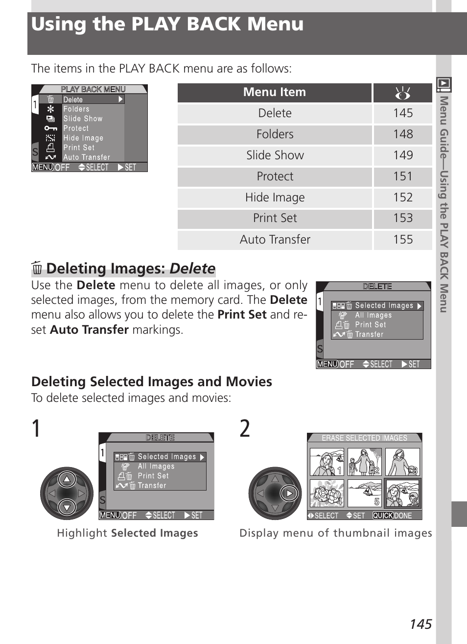 Using the play back menu | Nikon 5700 User Manual | Page 157 / 192