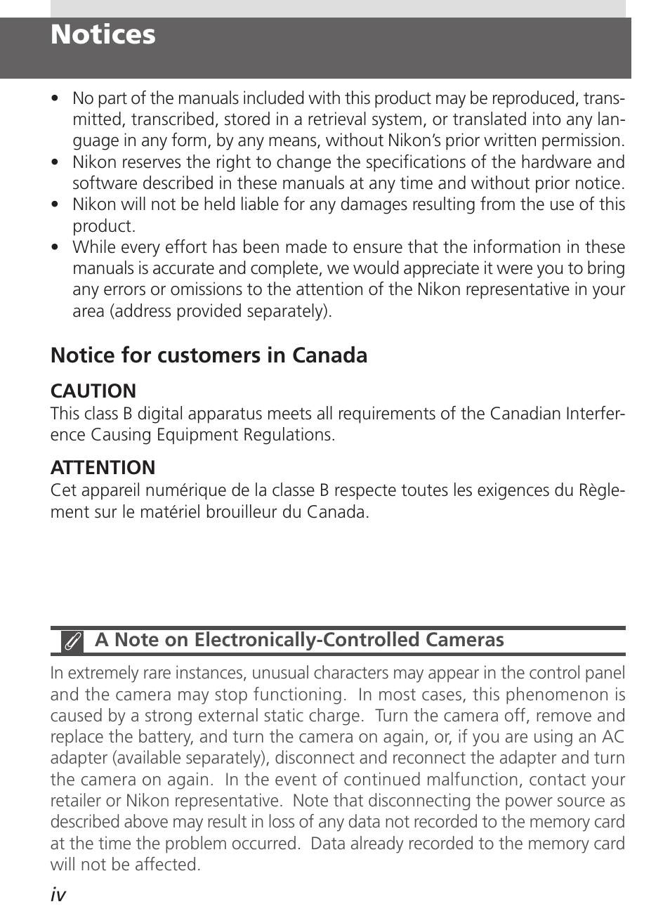 Notices | Nikon 5700 User Manual | Page 6 / 192