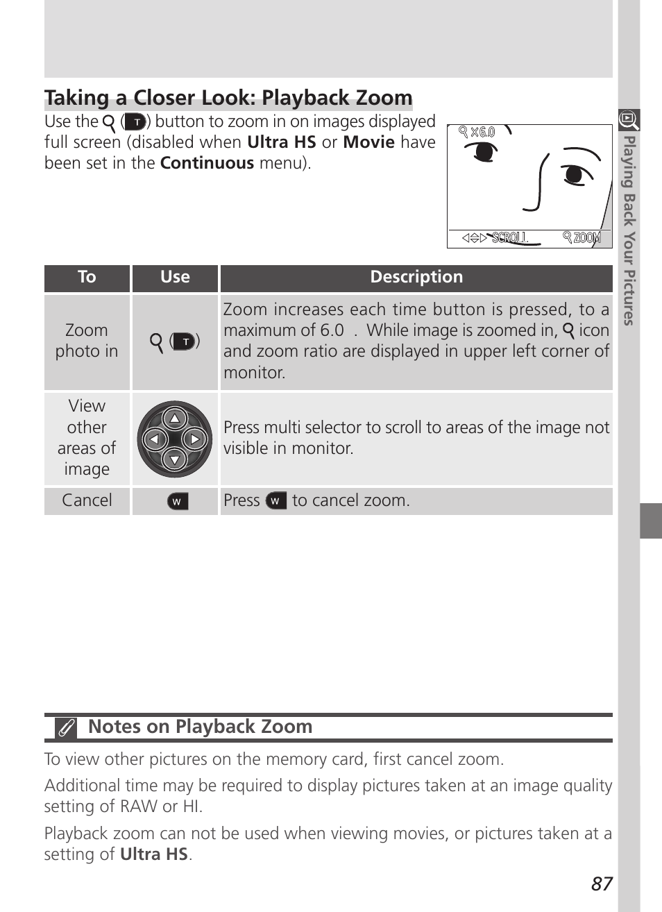 Taking a closer look: playback zoom | Nikon 5700 User Manual | Page 99 / 192