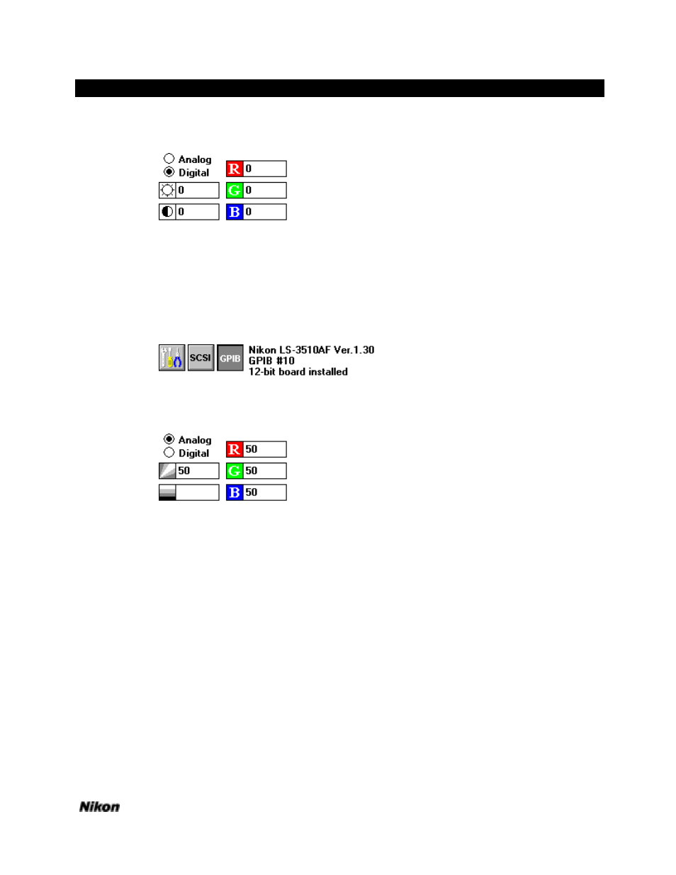 Color adjustment controls | Nikon LS-3500 - LS-3510 User Manual | Page 58 / 87