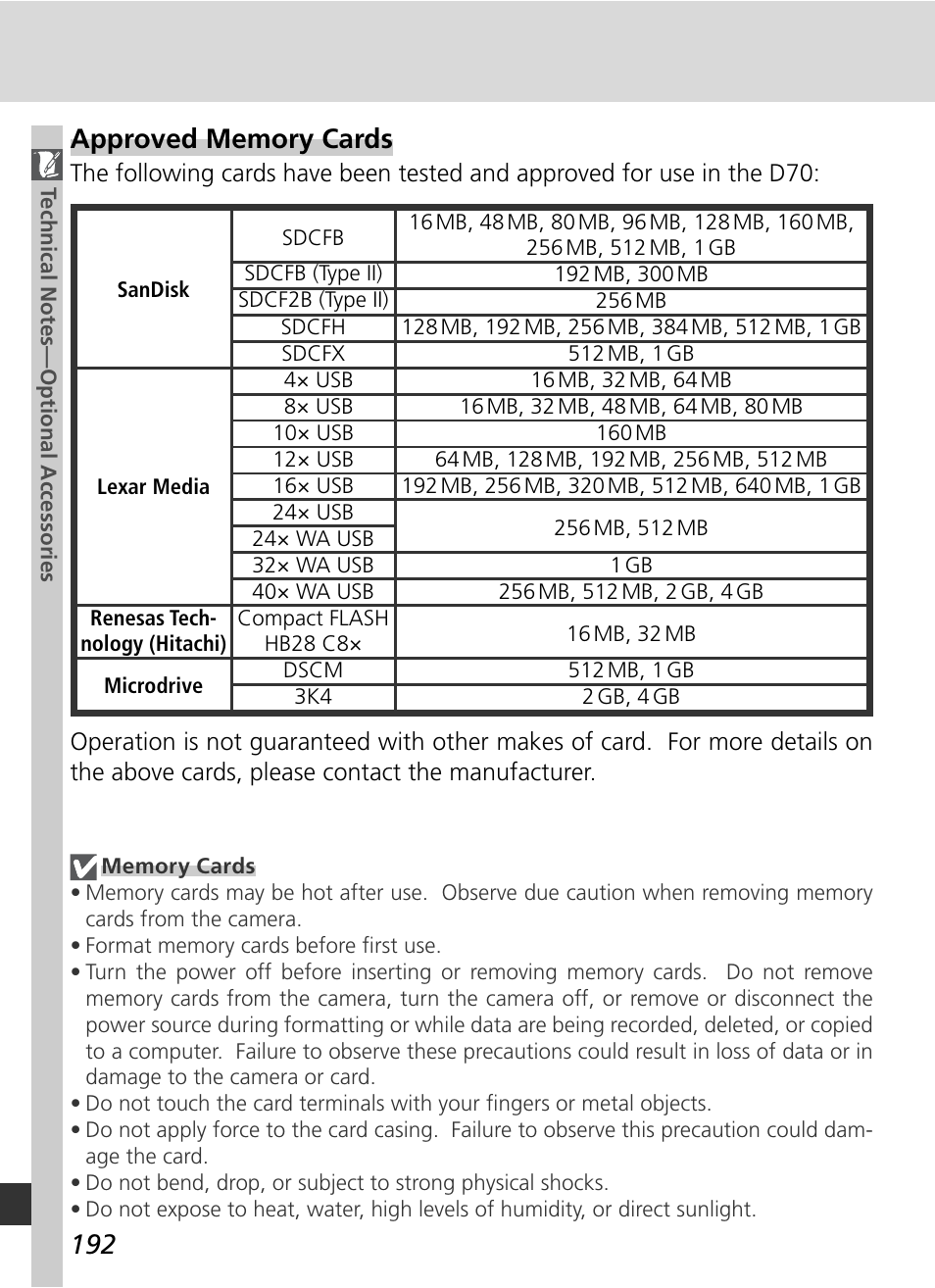 Nikon D70 User Manual | Page 202 / 218