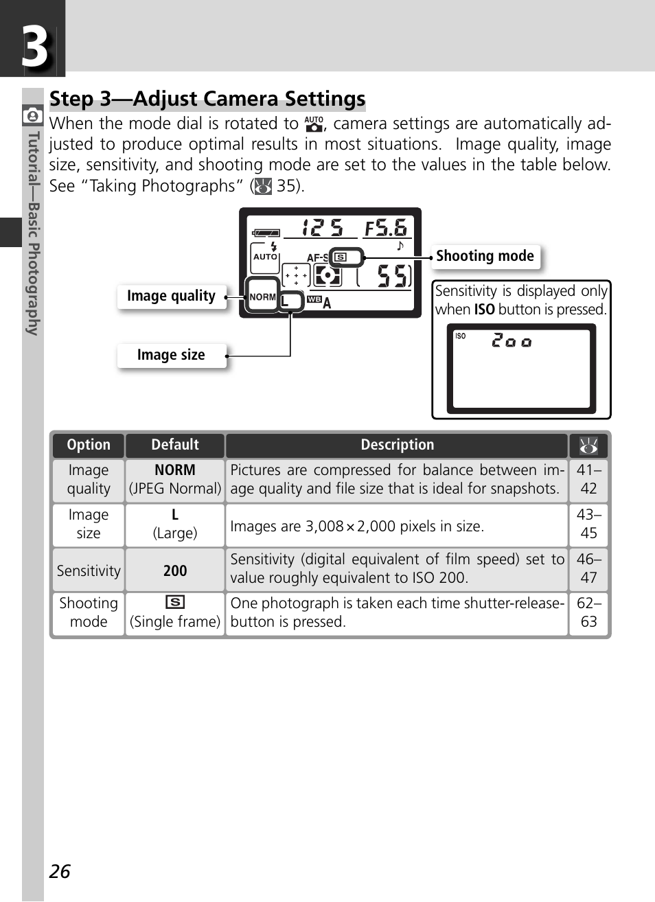 Step 3—adjust camera settings | Nikon D70 User Manual | Page 36 / 218