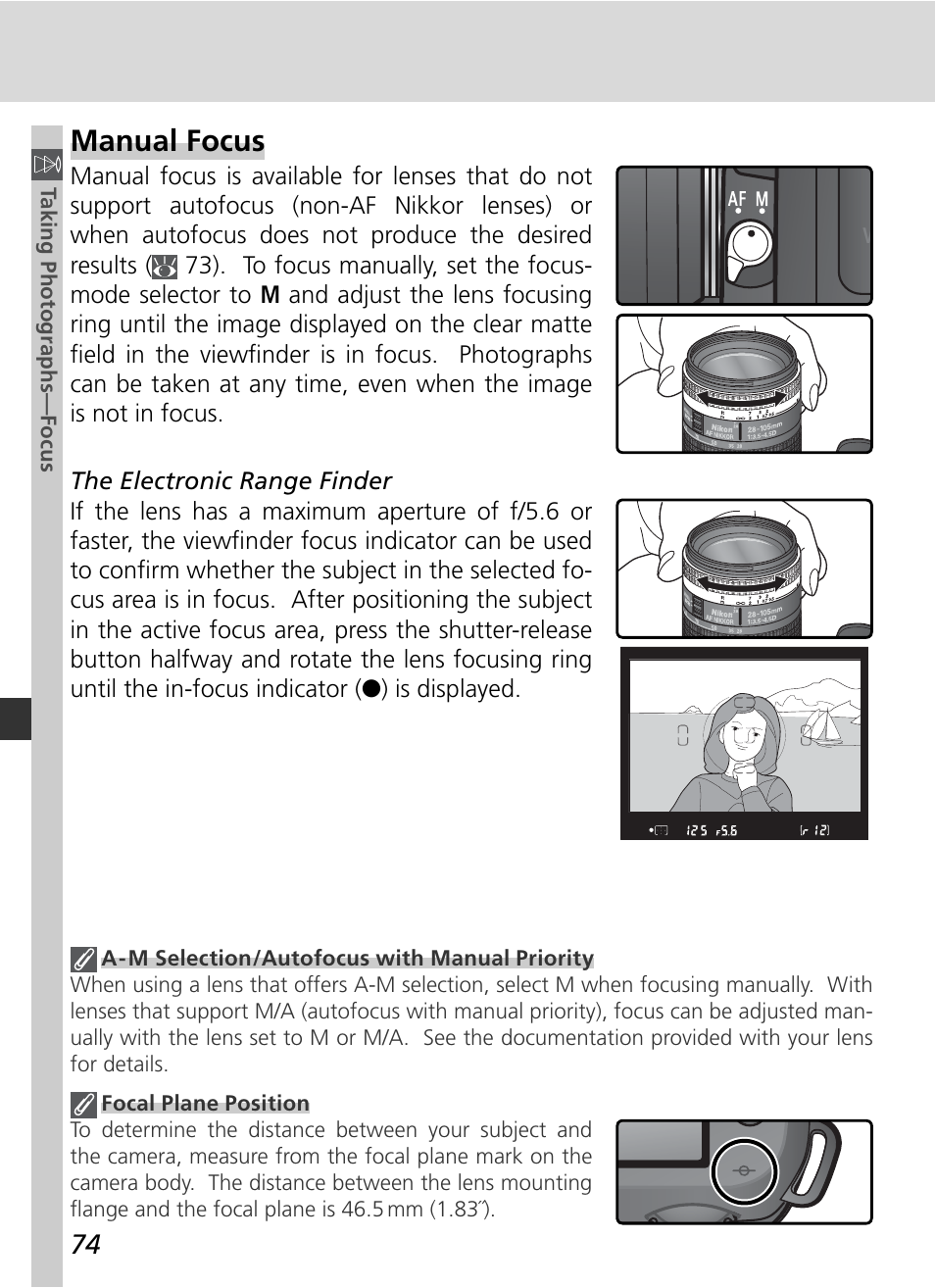 Manual focus | Nikon D70 User Manual | Page 84 / 218