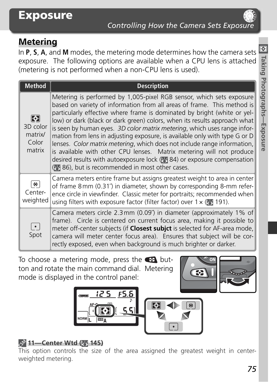 Exposure, Metering | Nikon D70 User Manual | Page 85 / 218