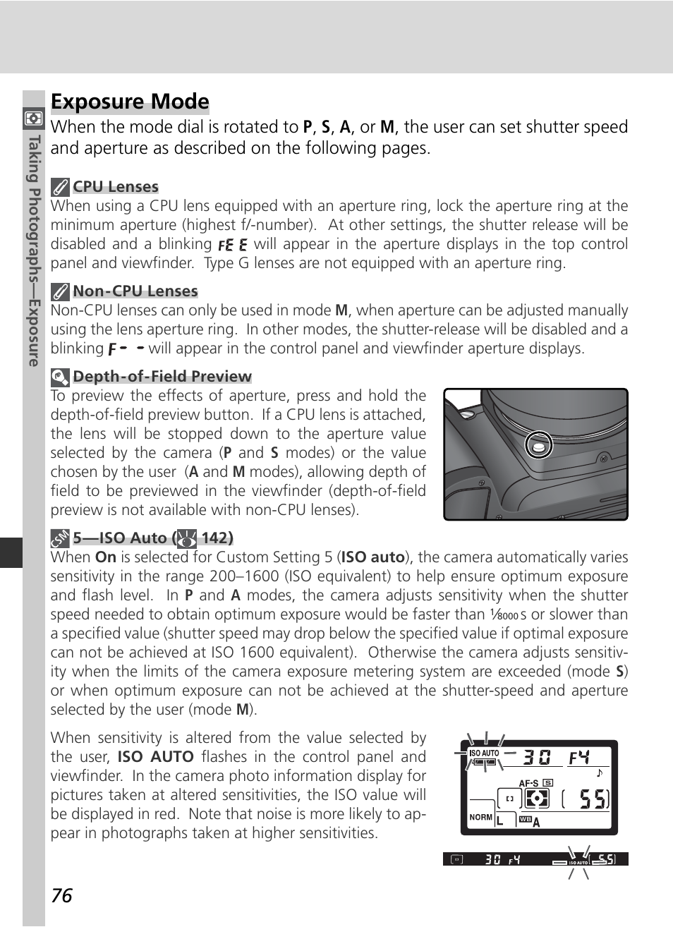 Exposure mode | Nikon D70 User Manual | Page 86 / 218