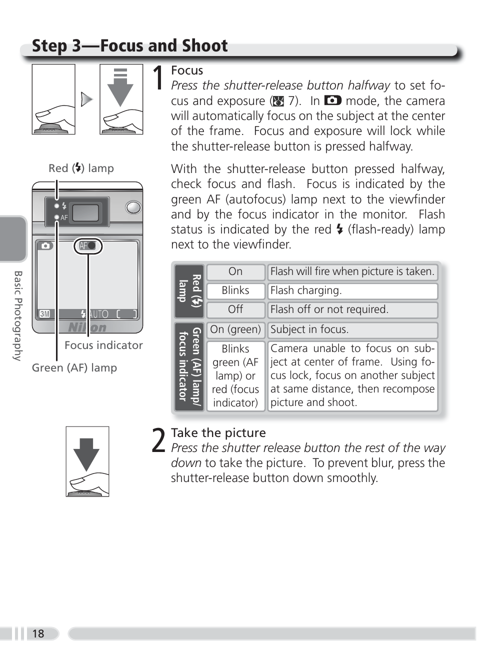 Step 3 — focus and shoot | Nikon 3700 User Manual | Page 28 / 127