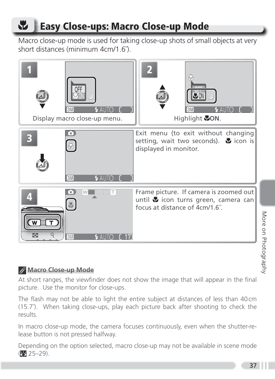 Easy close-ups: macro close-up mode | Nikon 3700 User Manual | Page 47 / 127