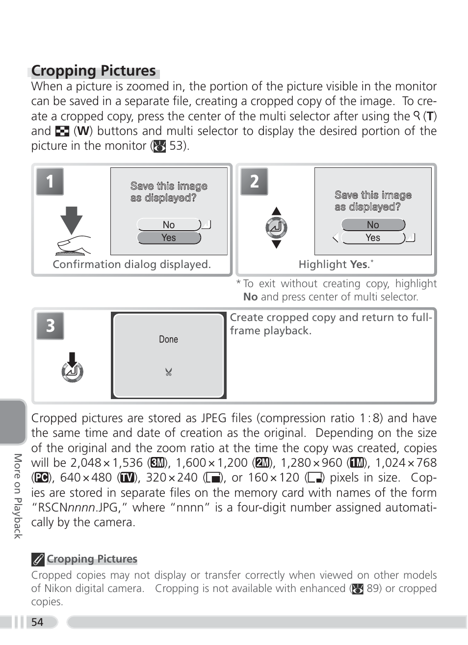 Cropping pictures | Nikon 3700 User Manual | Page 64 / 127