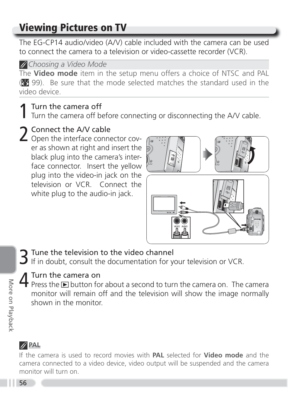 Viewing pictures on tv | Nikon 3700 User Manual | Page 66 / 127