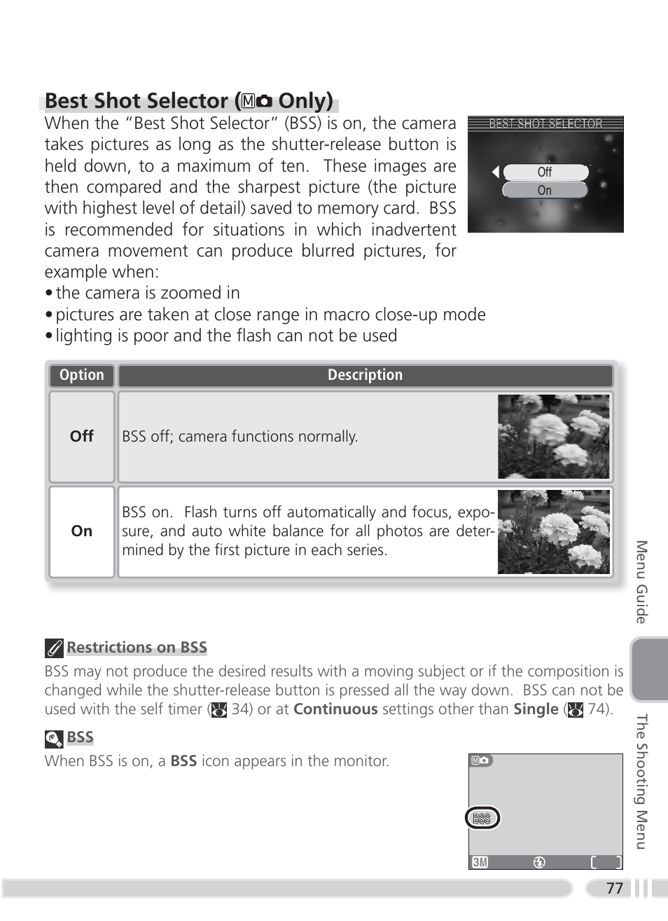 Best shot selector ( only) | Nikon 3700 User Manual | Page 87 / 127