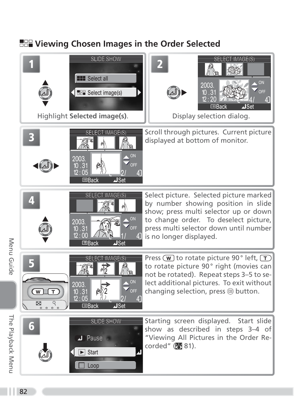 Viewing chosen images in the order selected | Nikon 3700 User Manual | Page 92 / 127