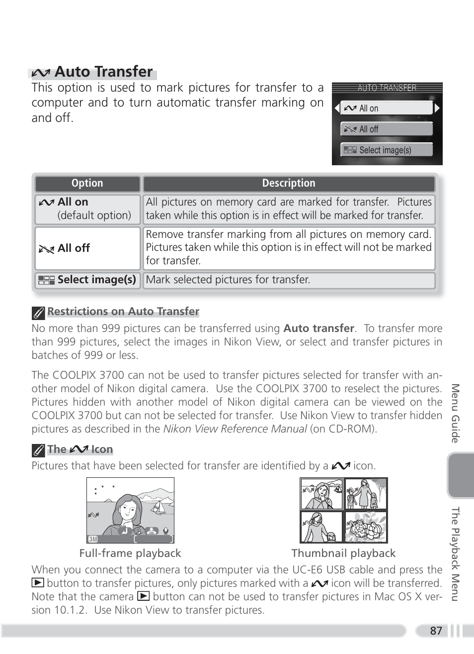 Auto transfer | Nikon 3700 User Manual | Page 97 / 127