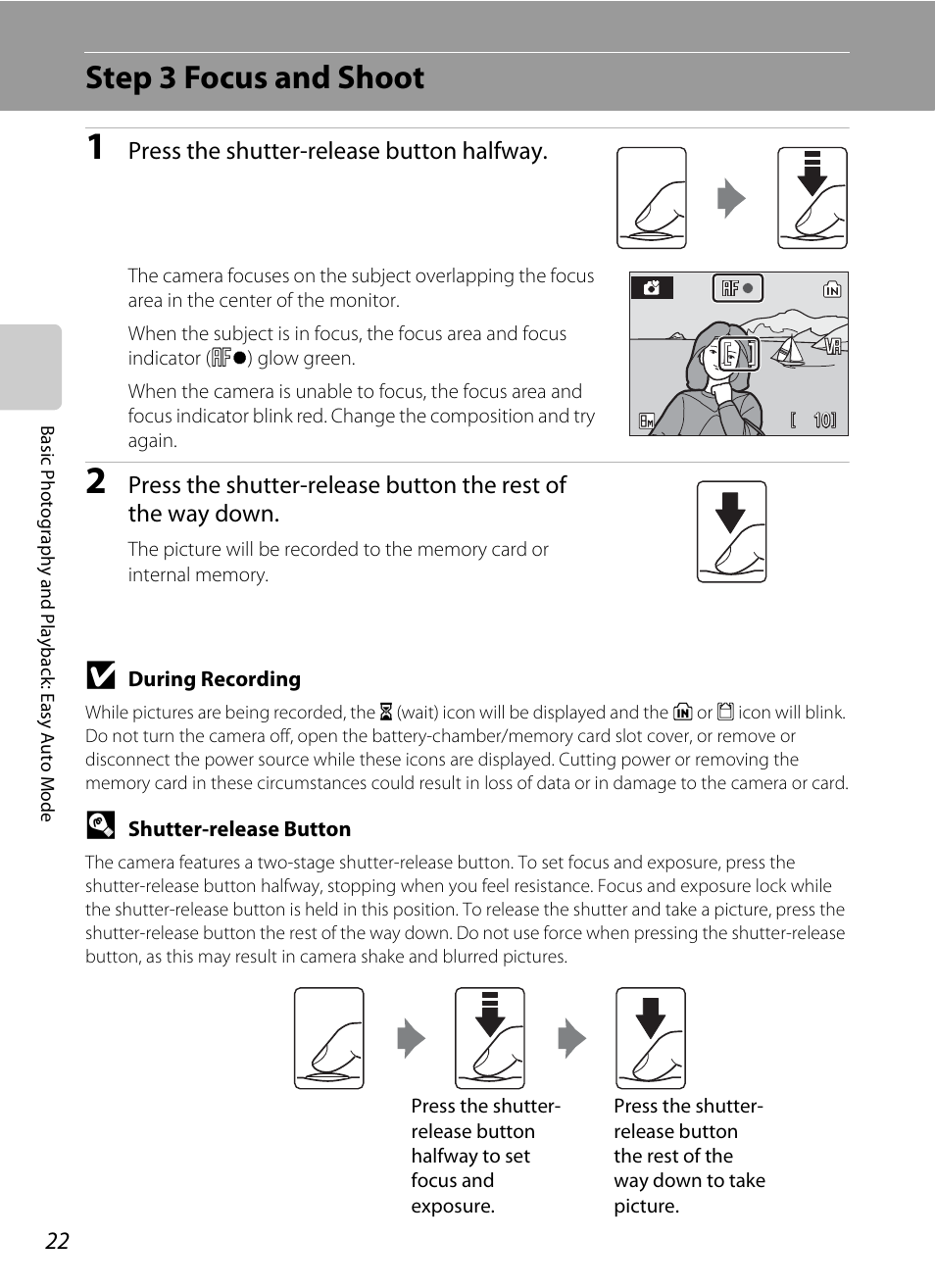 Step 3 focus and shoot | Nikon L15 User Manual | Page 34 / 128