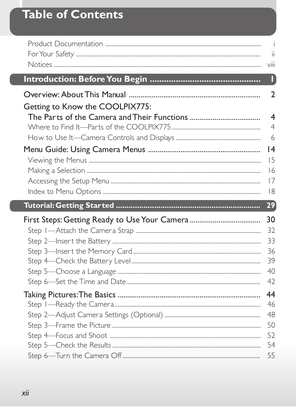 Nikon 775 User Manual | Page 12 / 182