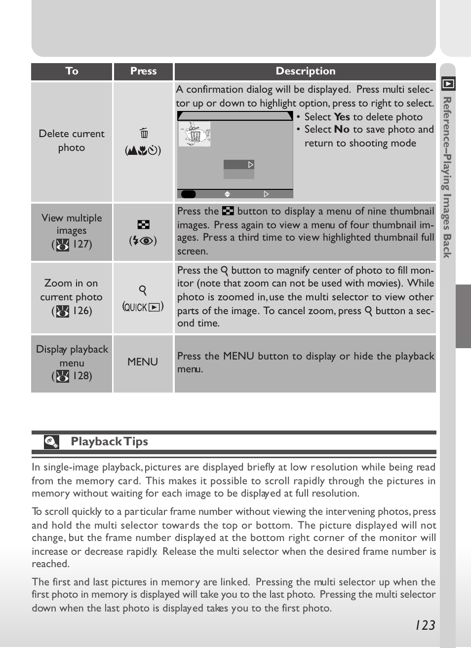 Playback tips | Nikon 775 User Manual | Page 137 / 182