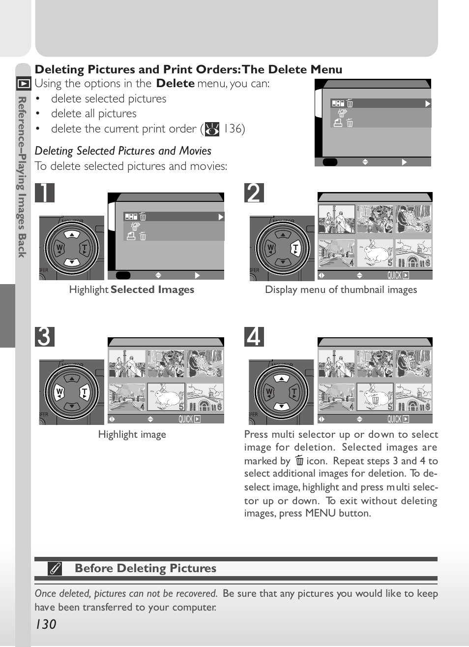 Before deleting pictures | Nikon 775 User Manual | Page 144 / 182