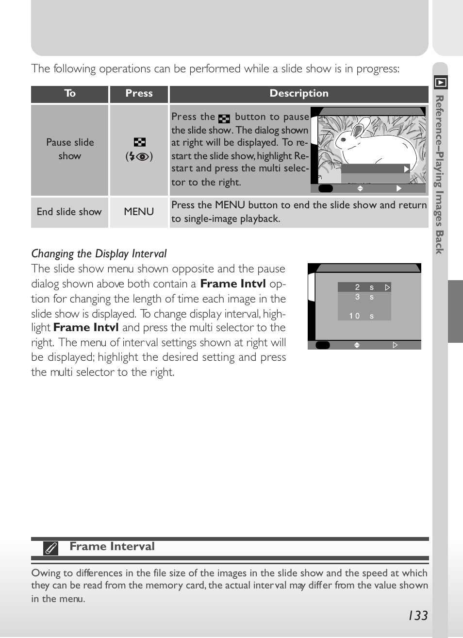 Frame interval | Nikon 775 User Manual | Page 147 / 182