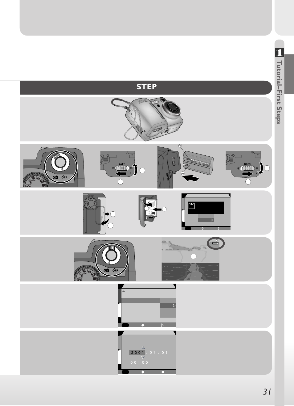 Step, Tu torial–first steps, Aut ut o | Nikon 775 User Manual | Page 45 / 182