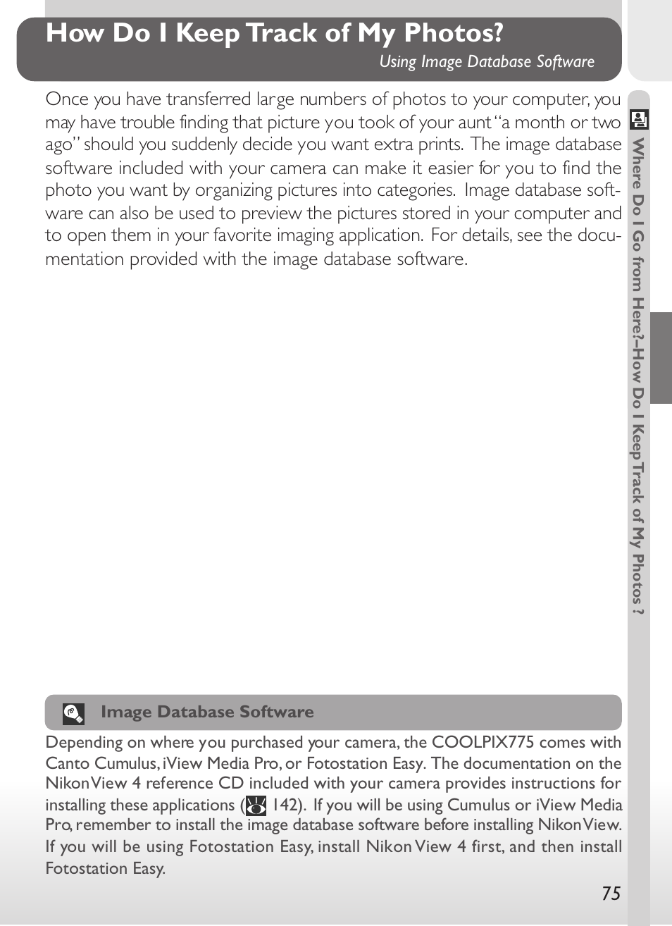 How do i keep track of my photos | Nikon 775 User Manual | Page 89 / 182