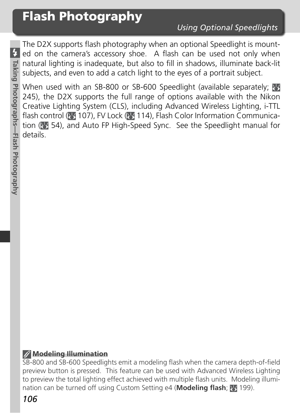 Flash photography | Nikon D2X User Manual | Page 120 / 279