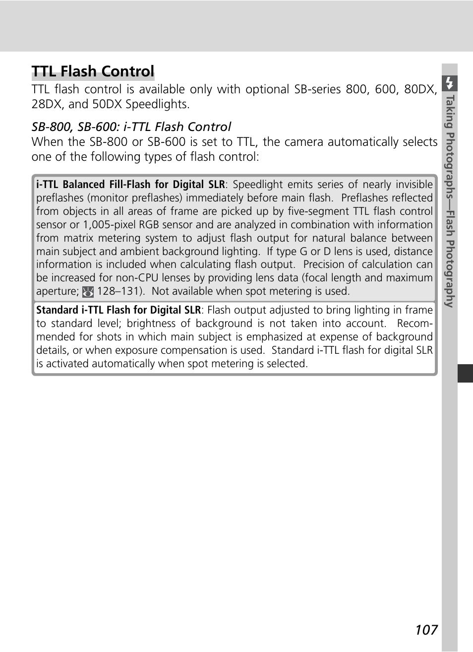 Ttl flash control | Nikon D2X User Manual | Page 121 / 279