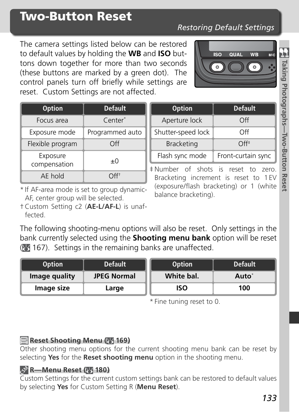 Two-button reset | Nikon D2X User Manual | Page 147 / 279
