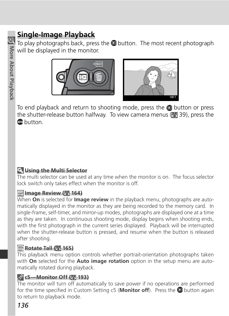 Single-image playback | Nikon D2X User Manual | Page 150 / 279