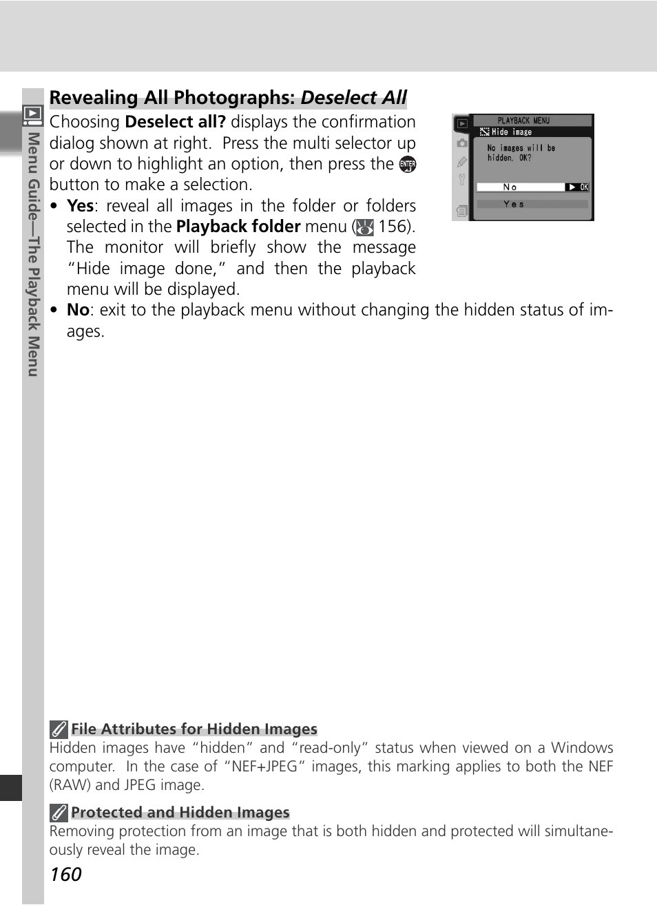 Revealing all photographs: deselect all | Nikon D2X User Manual | Page 174 / 279