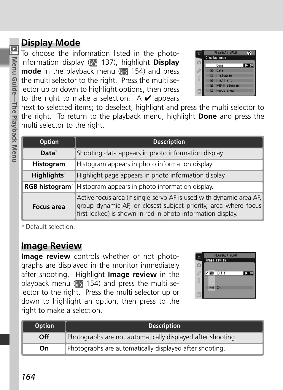 Display mode, Image review | Nikon D2X User Manual | Page 178 / 279
