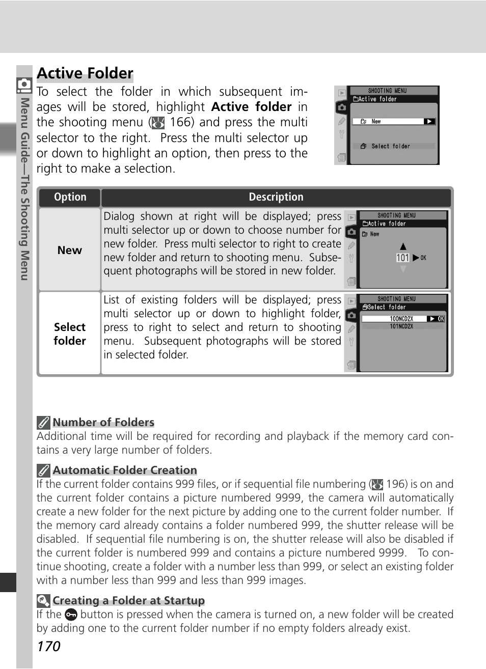 Active folder | Nikon D2X User Manual | Page 184 / 279