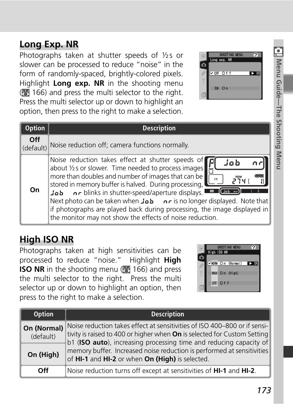 Long exp. nr, High iso nr | Nikon D2X User Manual | Page 187 / 279