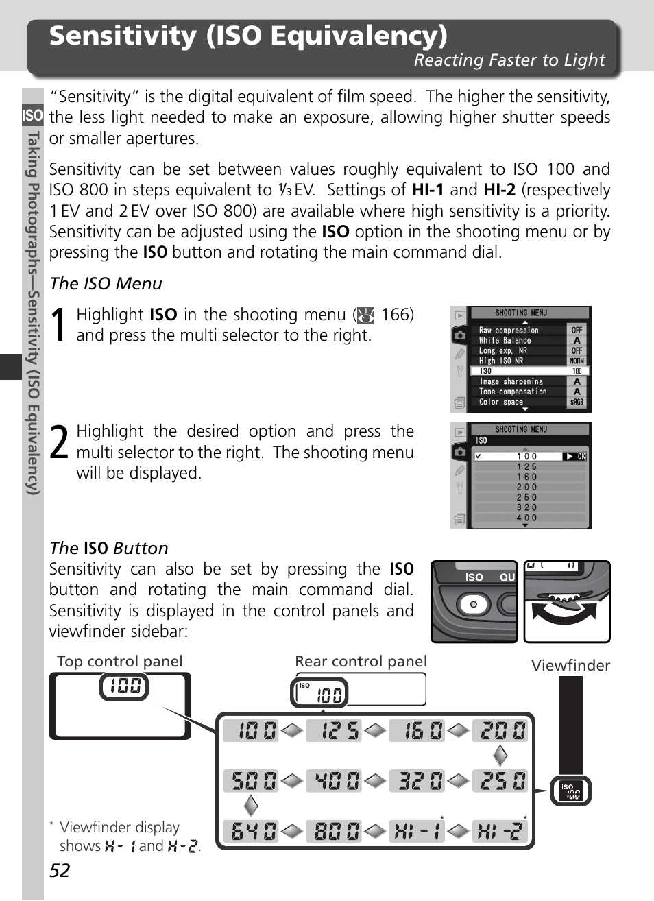 Sensitivity (iso equivalency) | Nikon D2X User Manual | Page 66 / 279
