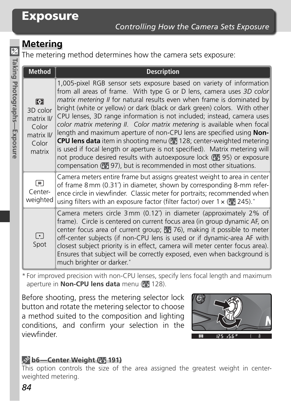 Exposure, Metering | Nikon D2X User Manual | Page 98 / 279