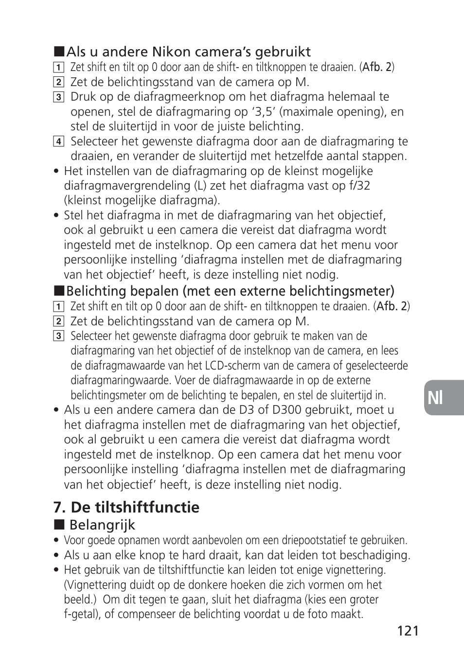 De tiltshiftfunctie | Nikon PC-E NIKKOR 24mm f-3.5D ED User Manual | Page 121 / 224