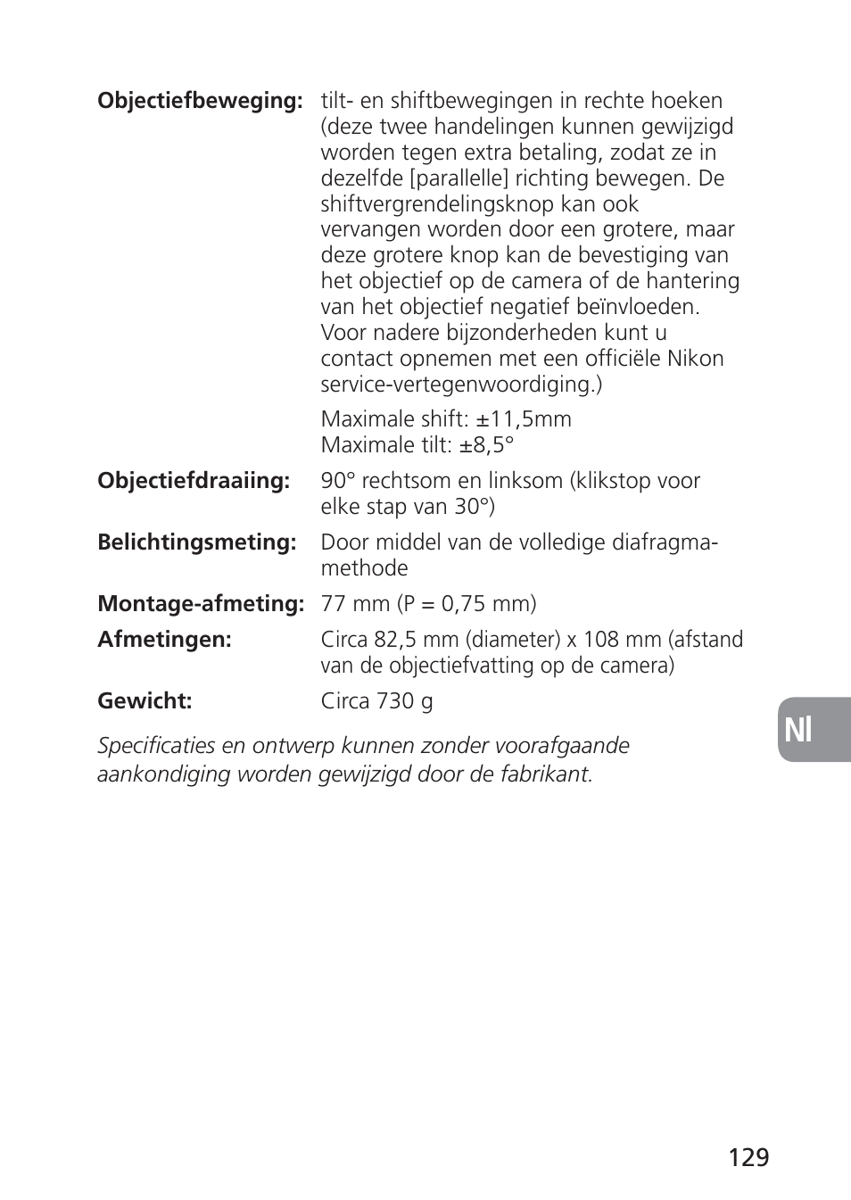 Nikon PC-E NIKKOR 24mm f-3.5D ED User Manual | Page 129 / 224