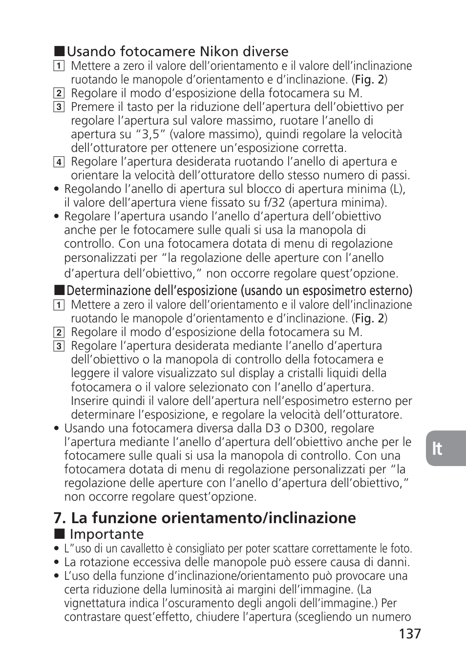 La funzione orientamento/inclinazione | Nikon PC-E NIKKOR 24mm f-3.5D ED User Manual | Page 137 / 224