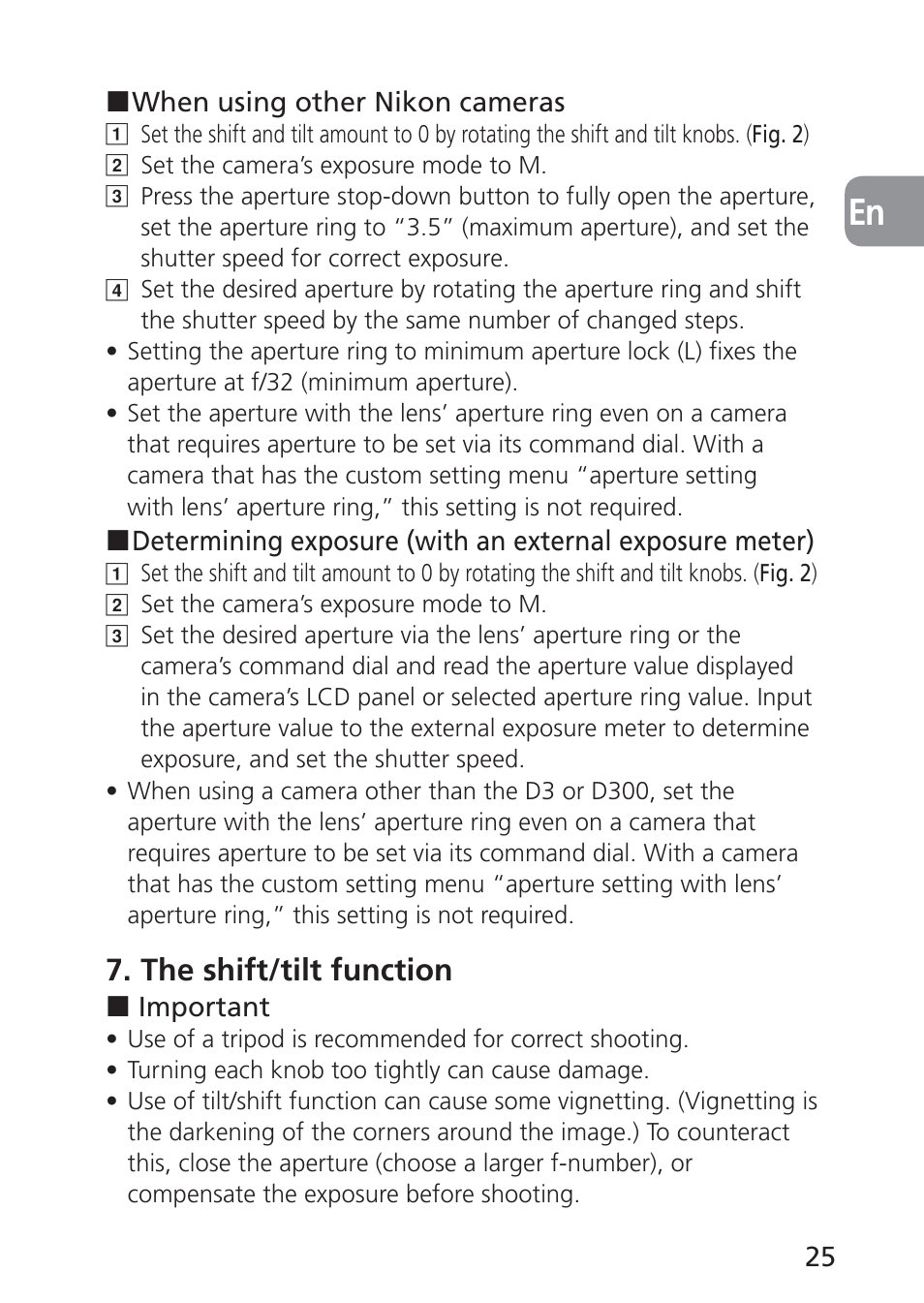 The shift/tilt function | Nikon PC-E NIKKOR 24mm f-3.5D ED User Manual | Page 25 / 224