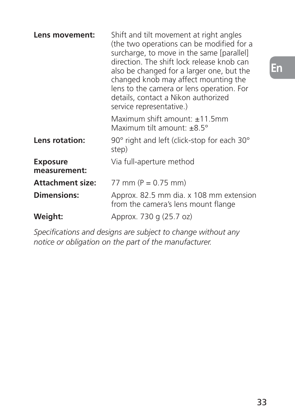 Nikon PC-E NIKKOR 24mm f-3.5D ED User Manual | Page 33 / 224