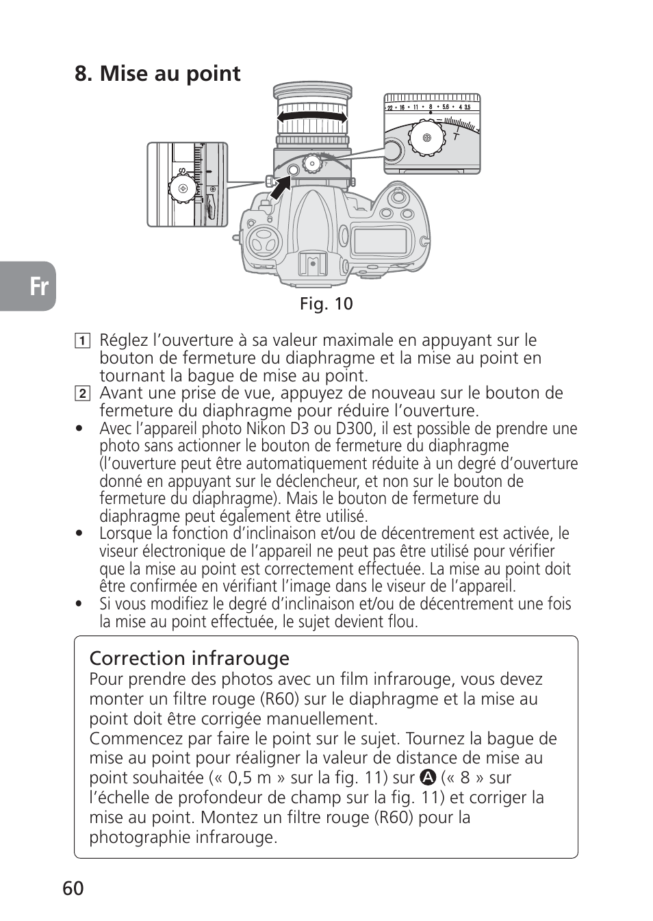 Mise au point | Nikon PC-E NIKKOR 24mm f-3.5D ED User Manual | Page 60 / 224