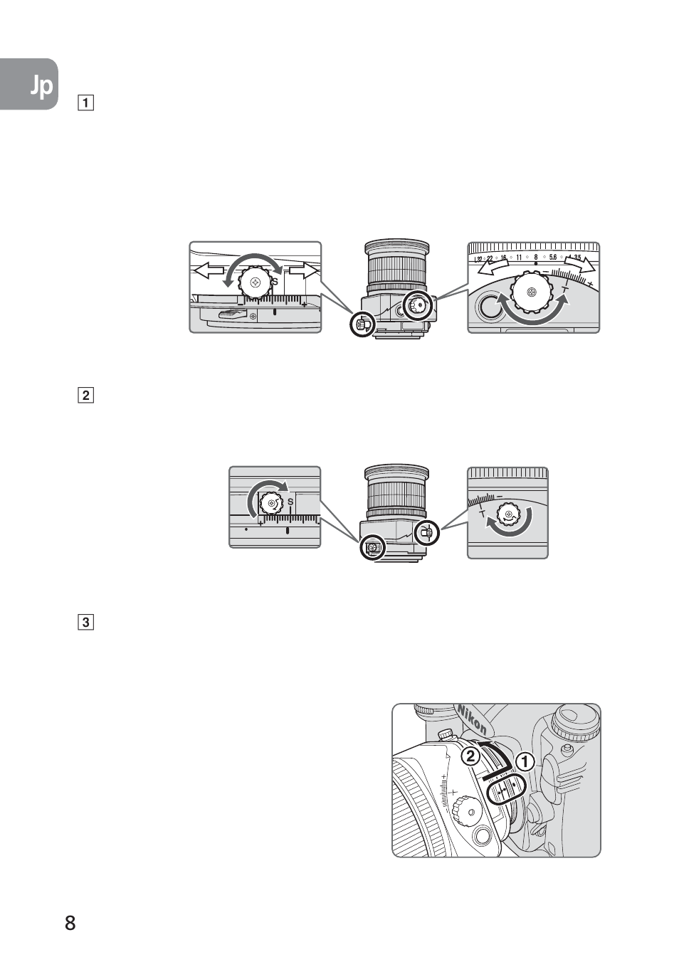 カメラへの取り付け | Nikon PC-E NIKKOR 24mm f-3.5D ED User Manual | Page 8 / 224